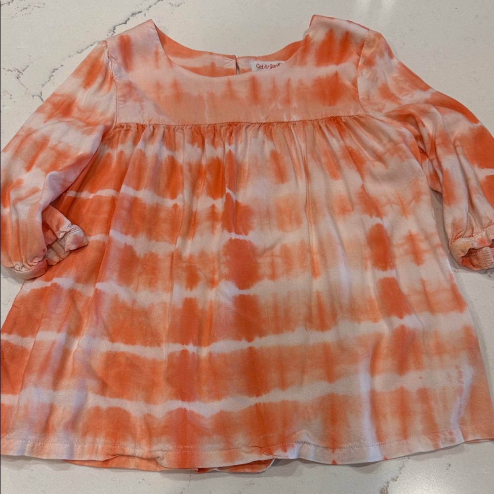 Cat & Jack Vibrant Orange Tie-Dye Top
